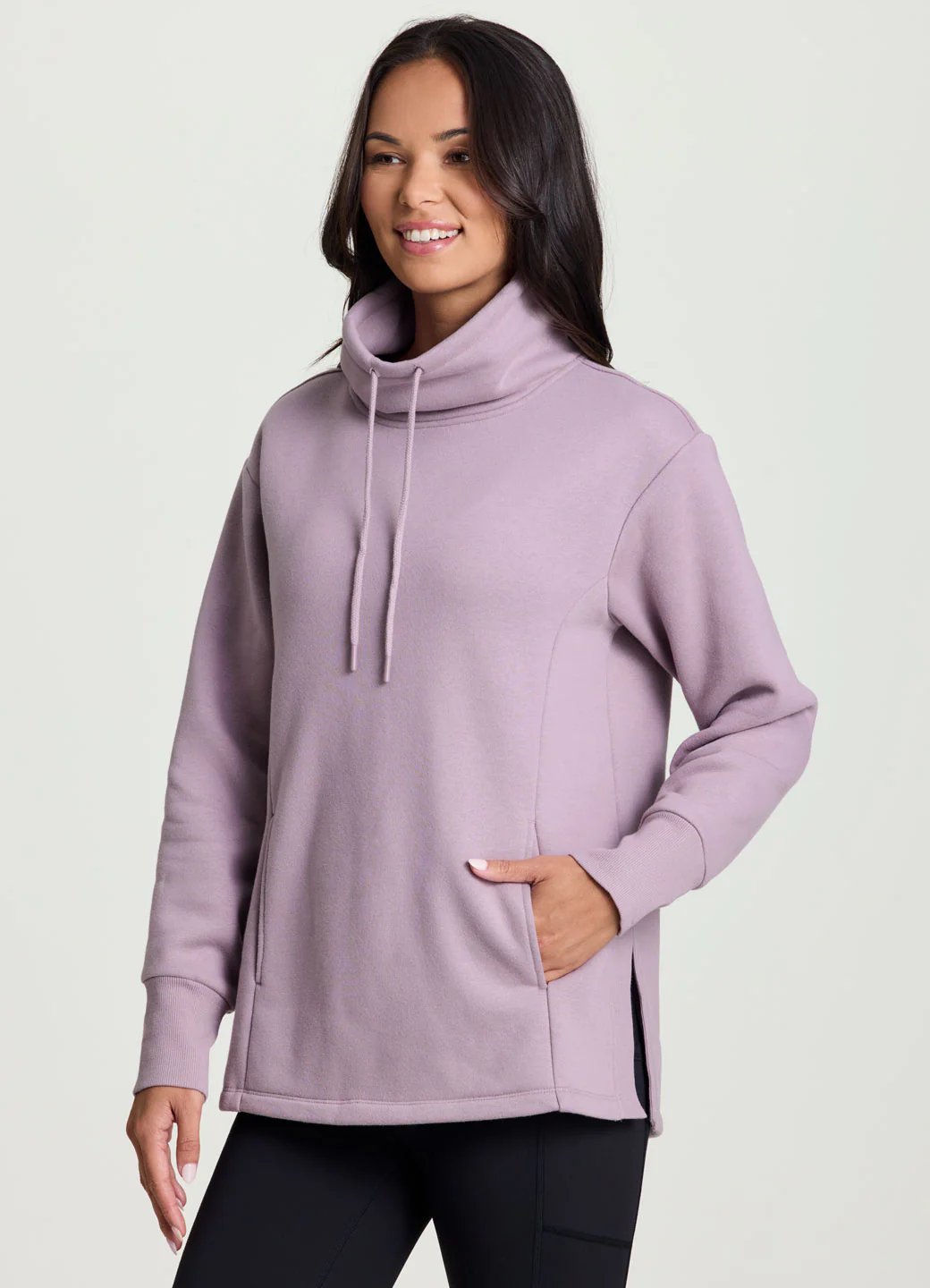 Downtown Fleece Cowl Neck Tunic - Image 4