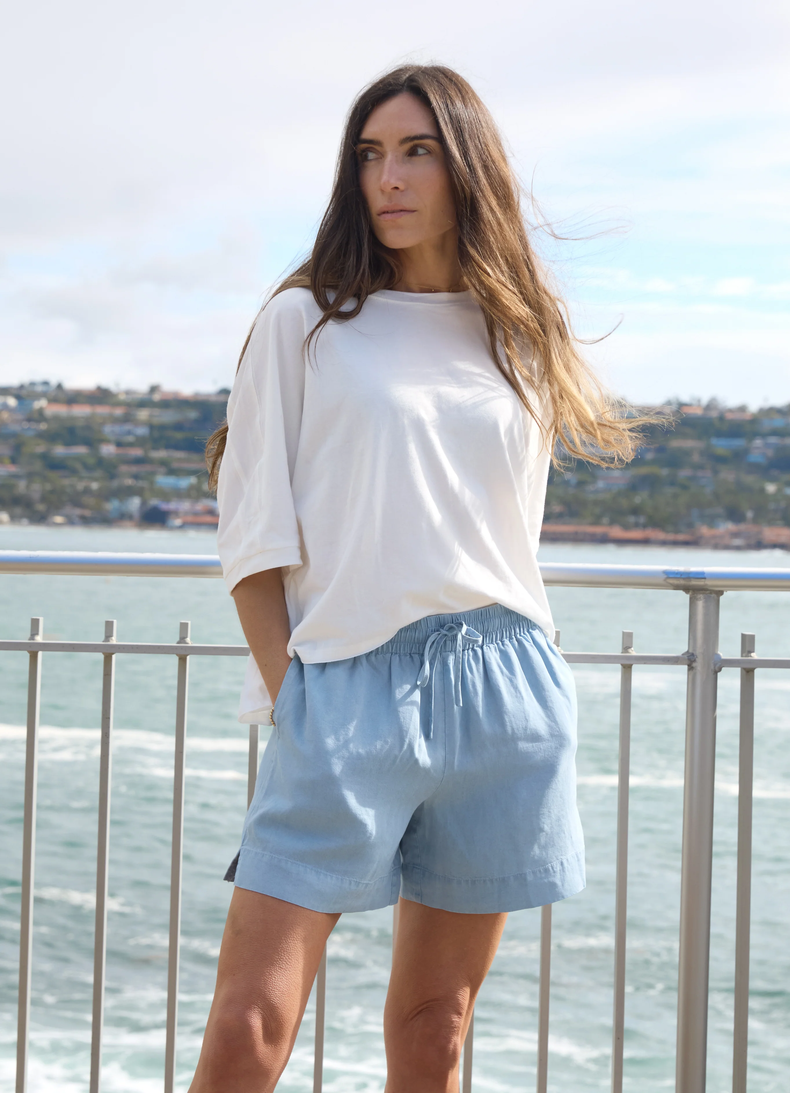 Everyday Chambray Drawstring Short - Image 6