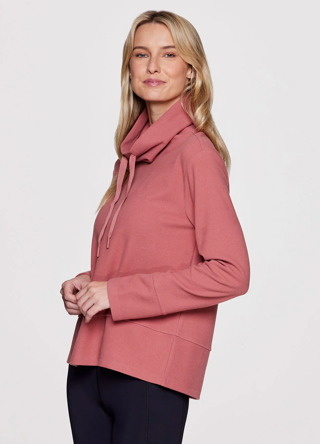 Faith Textured Fleece Cowl Neck Pullover - Image 3