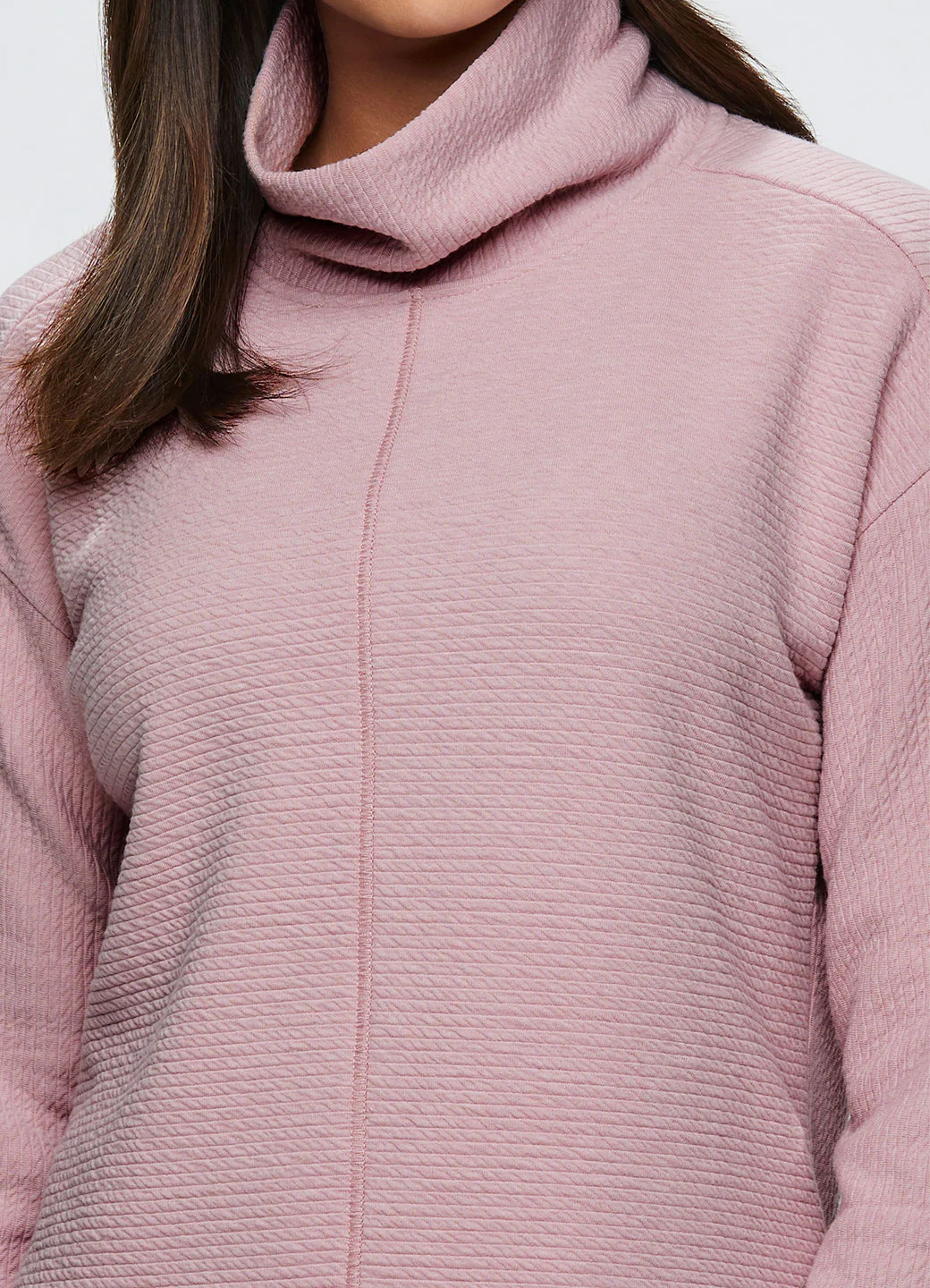 Hudson Textured Cowl Neck Tunic Sweatshirt - Image 10
