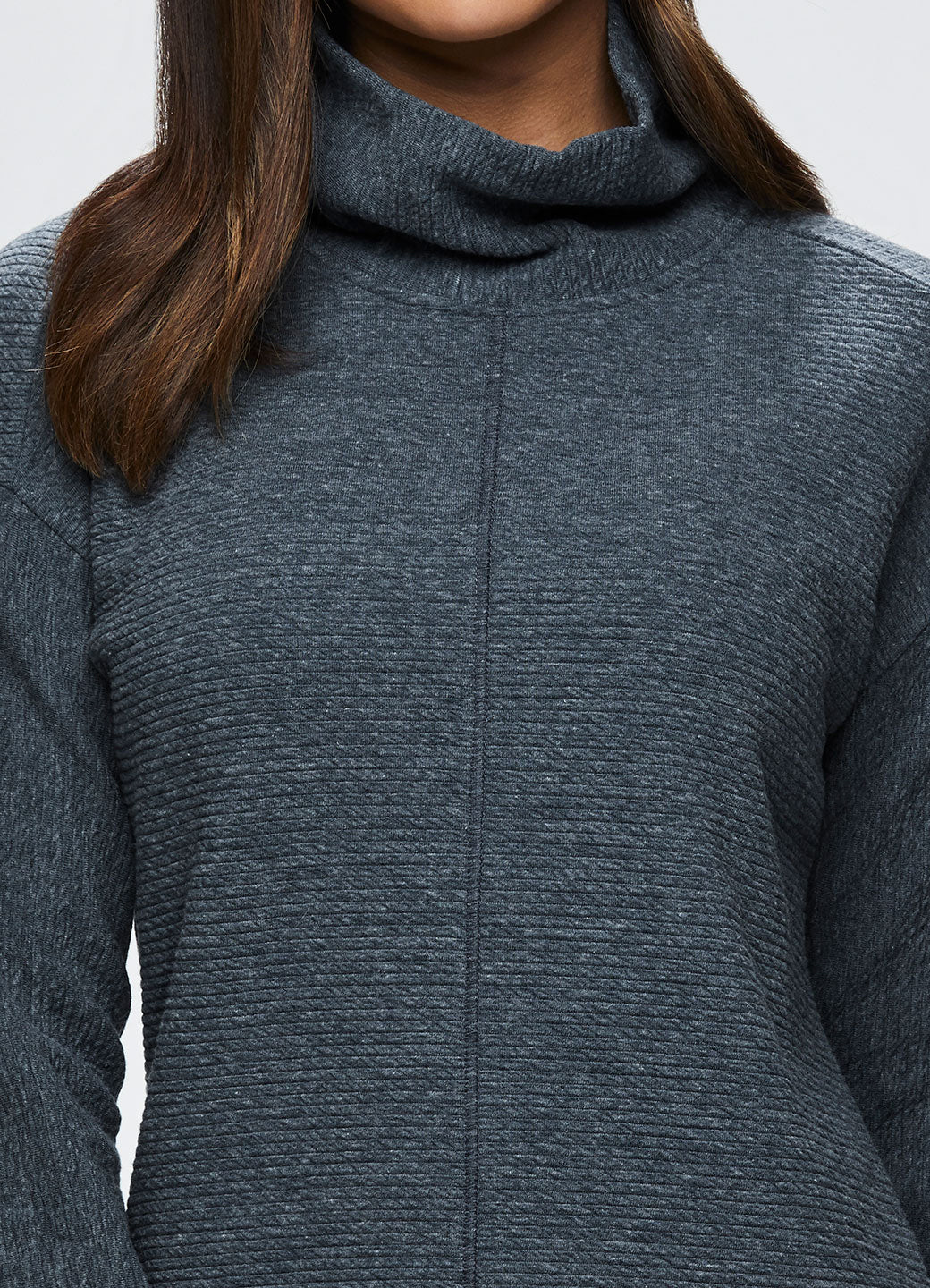 Hudson Textured Cowl Neck Tunic Sweatshirt - Image 15