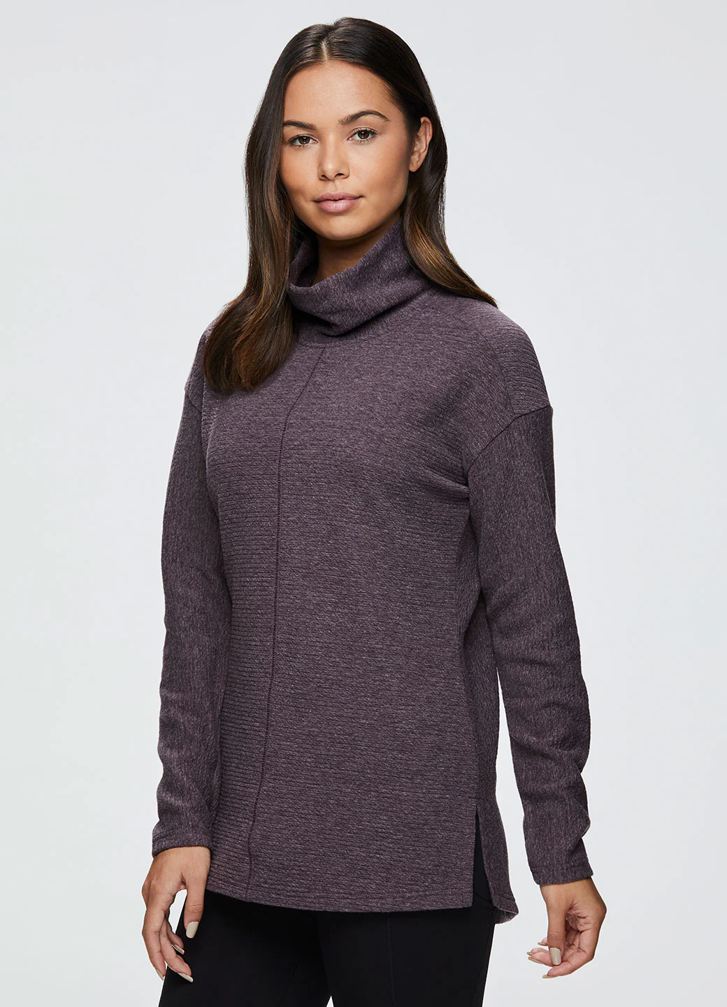 Hudson Textured Cowl Neck Tunic Sweatshirt - Image 16