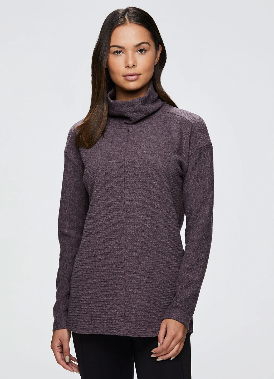Hudson Textured Cowl Neck Tunic Sweatshirt - Image 18