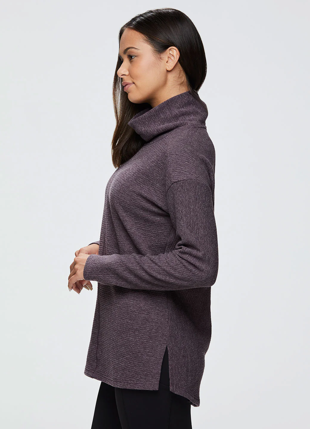 Hudson Textured Cowl Neck Tunic Sweatshirt - Image 19