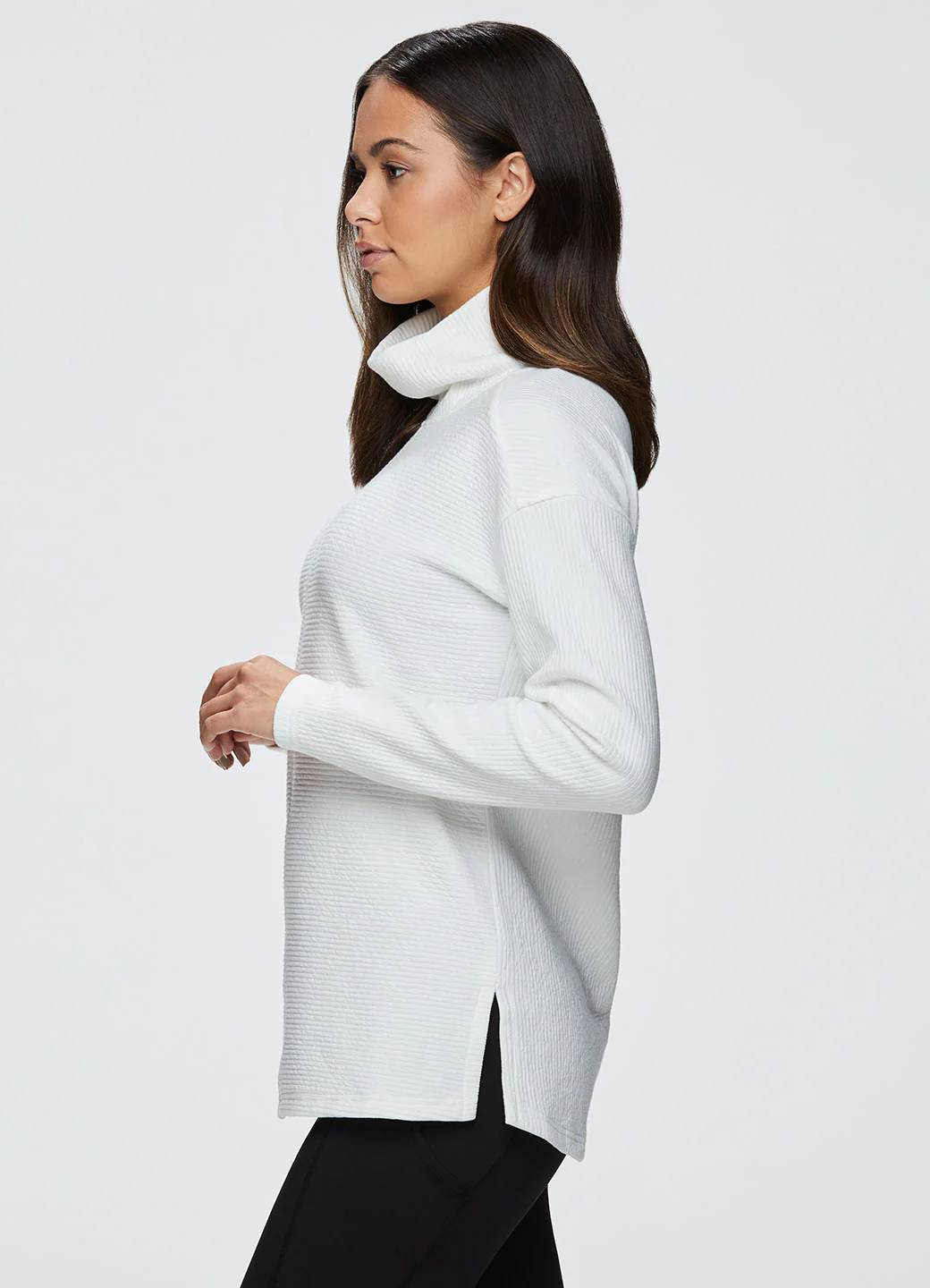 Hudson Textured Cowl Neck Tunic Sweatshirt - Image 4
