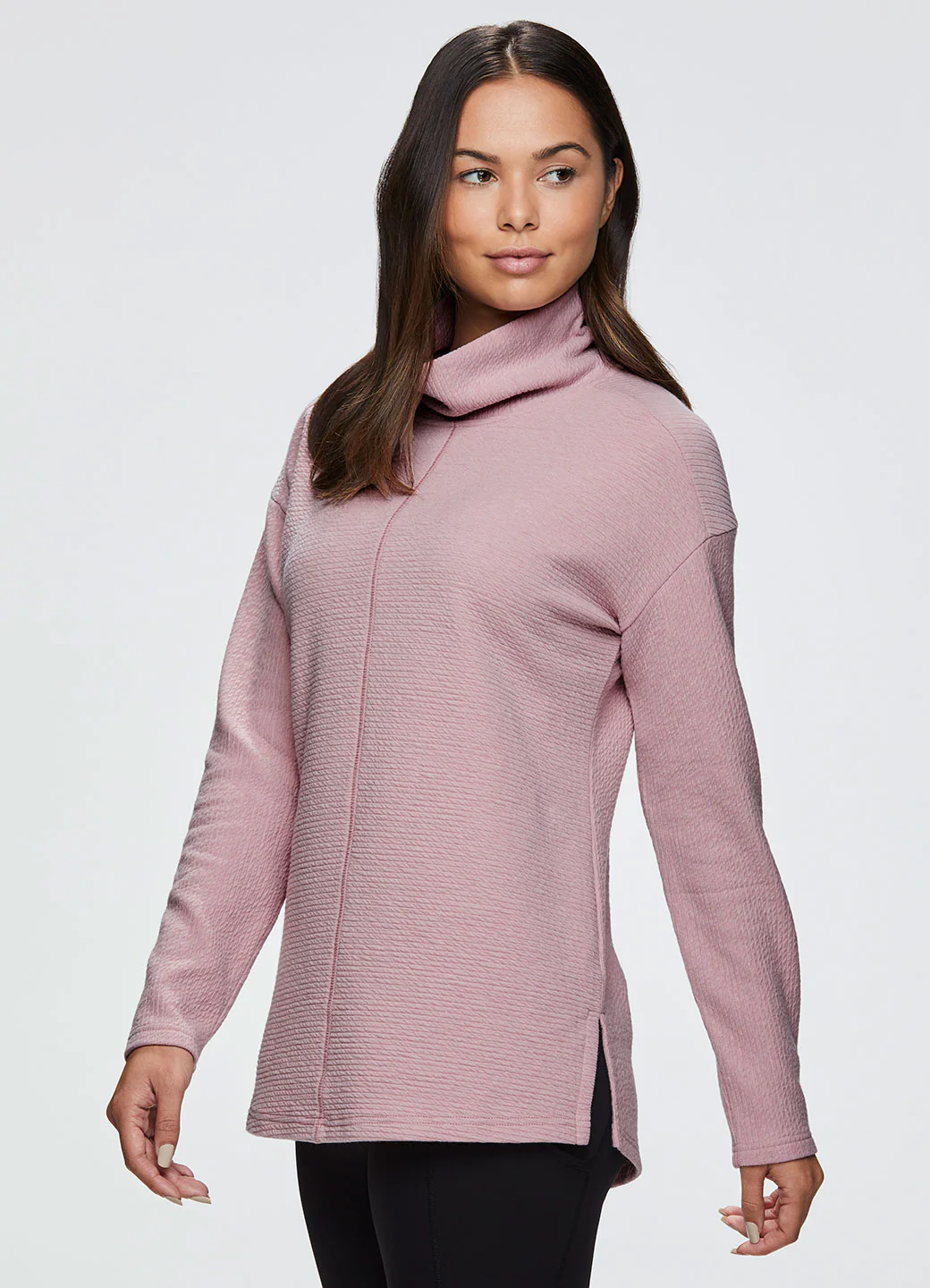 Hudson Textured Cowl Neck Tunic Sweatshirt - Image 6