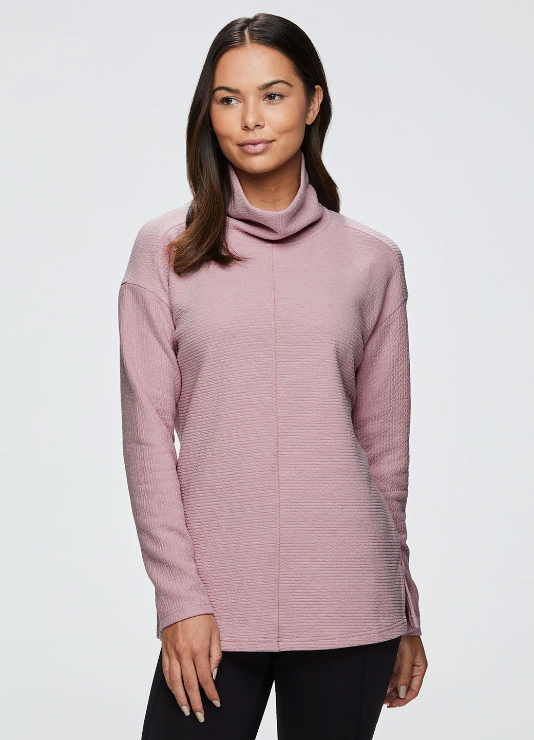 Hudson Textured Cowl Neck Tunic Sweatshirt - Image 8