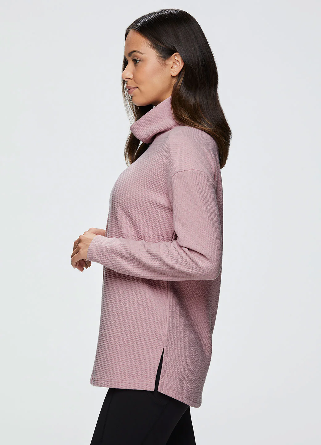 Hudson Textured Cowl Neck Tunic Sweatshirt - Image 9