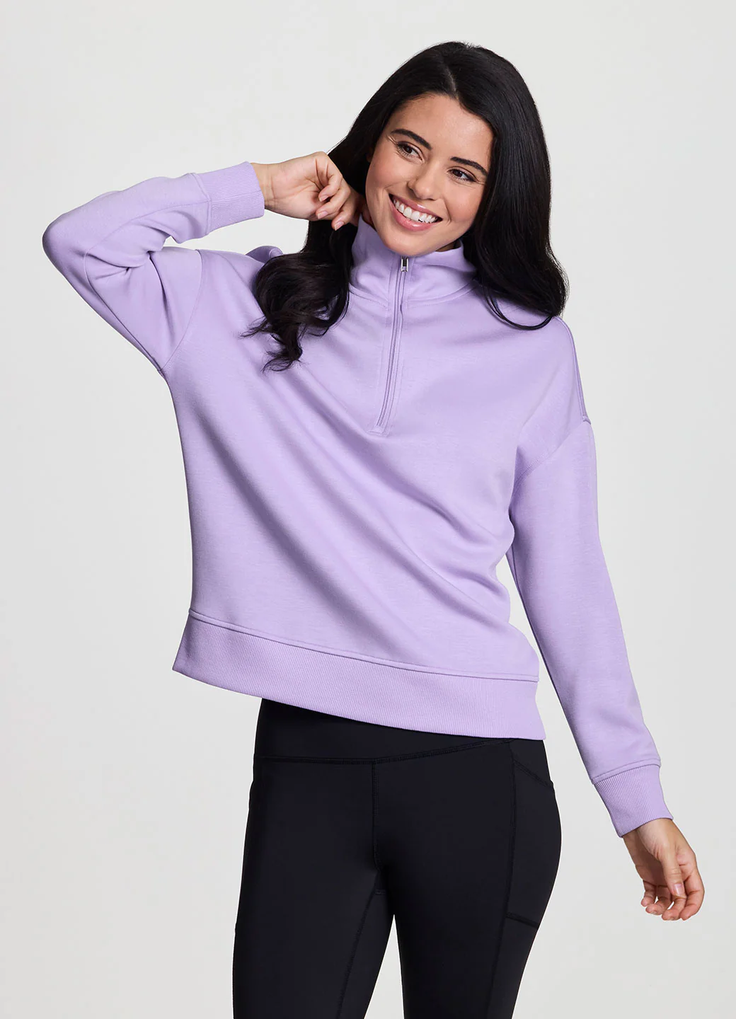 LuxeSoft Mock Neck Quarter Zip - Image 4