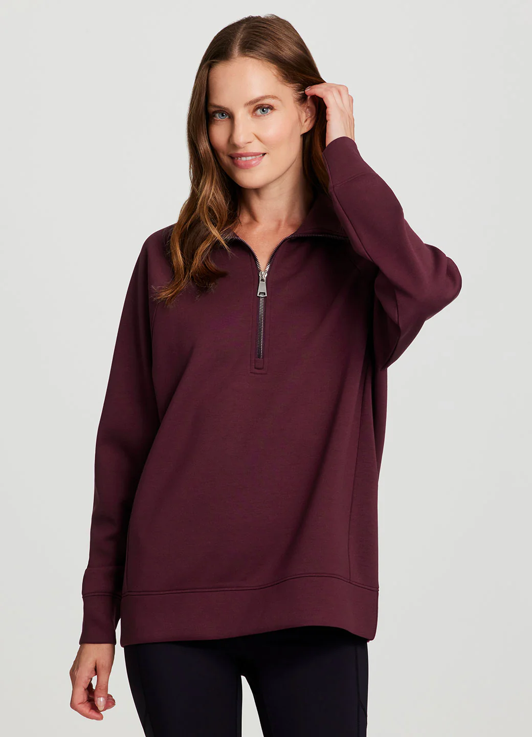 LuxeSoft Oversized Half Zip Pullover - Image 2