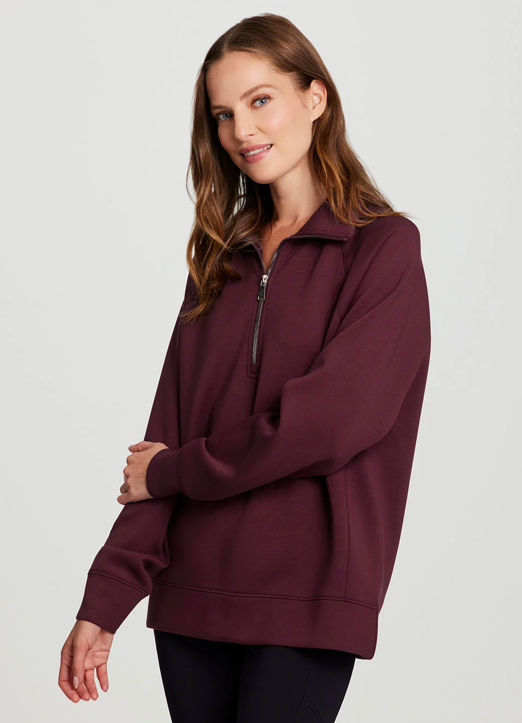 LuxeSoft Oversized Half Zip Pullover - Image 4