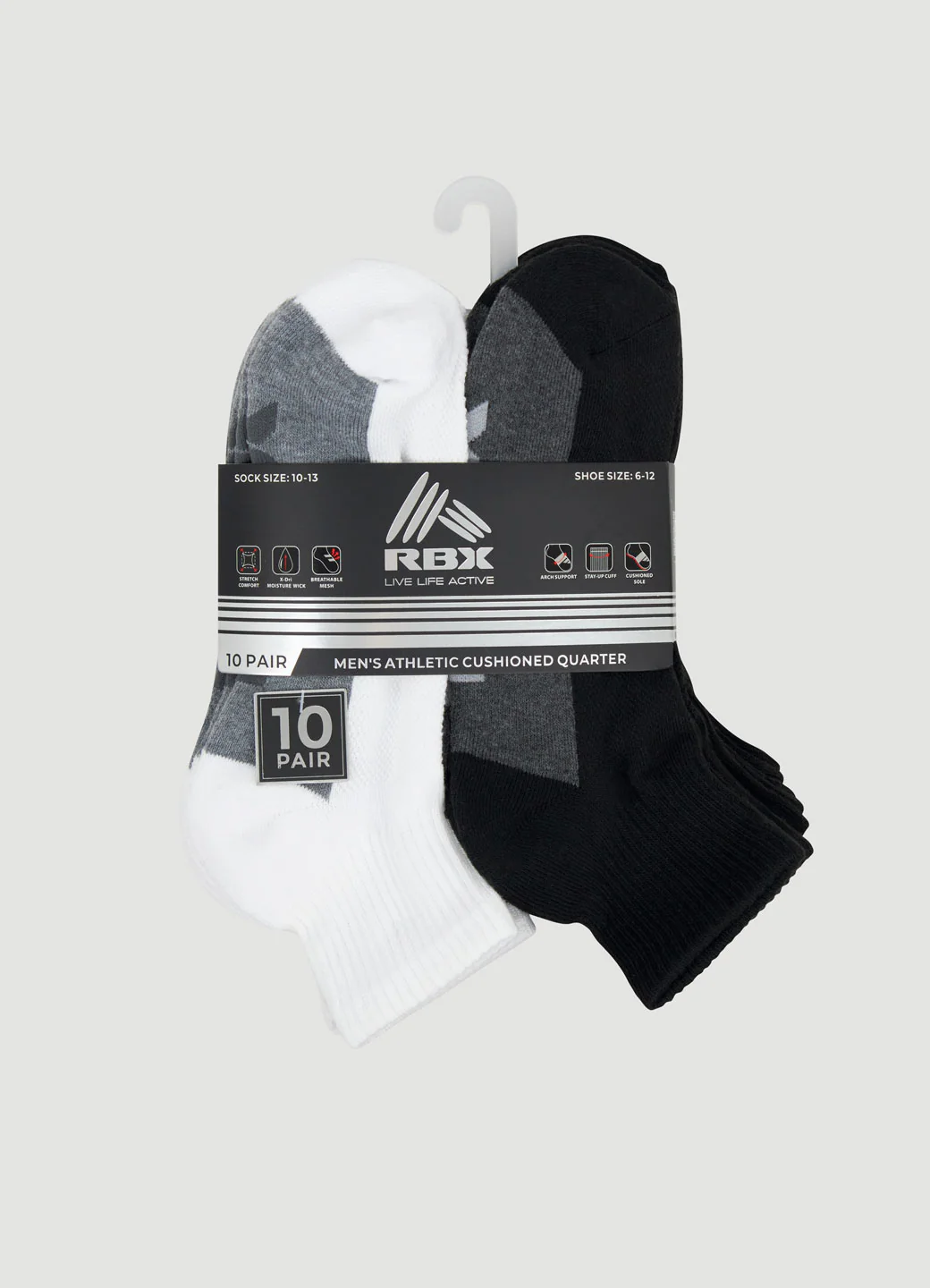 Men's 10-Pack Quarter Socks - Image 5