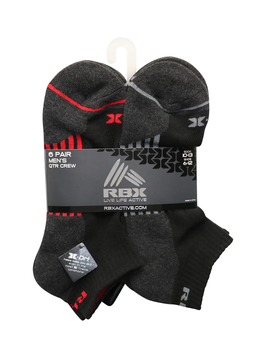 Men's 6-Pack Quarter Crew Socks - Image 5