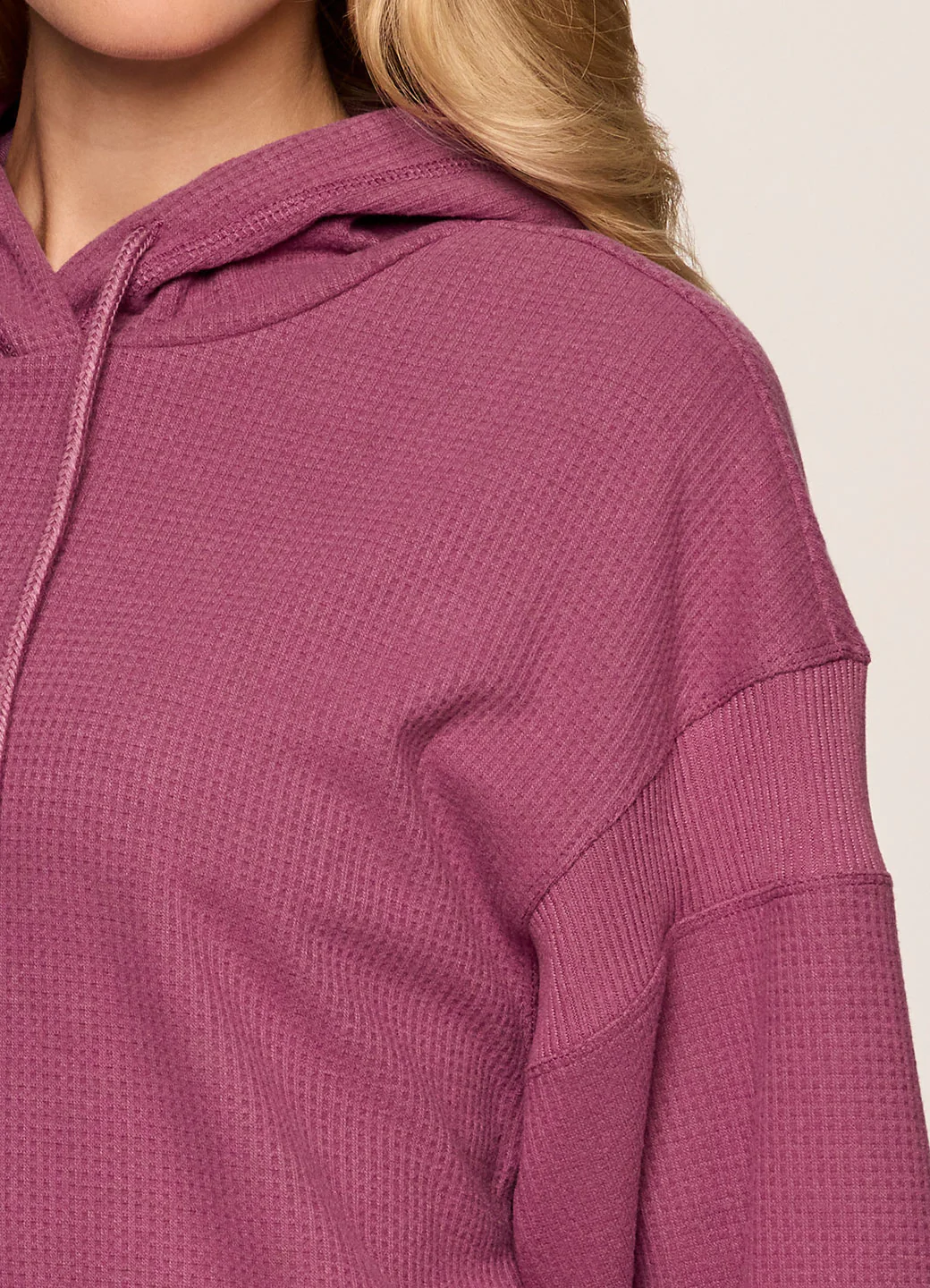 Off Days Relaxed Waffle Knit Hoodie - Image 13