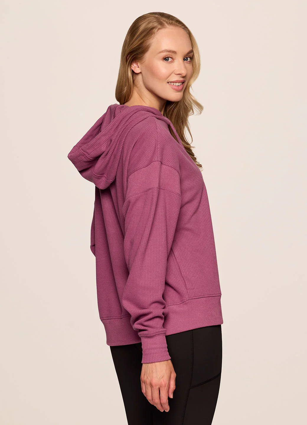 Off Days Relaxed Waffle Knit Hoodie - Image 15