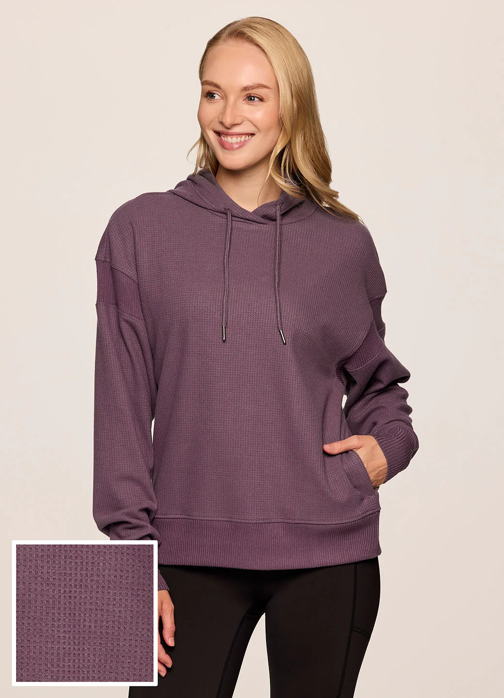 Off Days Relaxed Waffle Knit Hoodie - Image 16