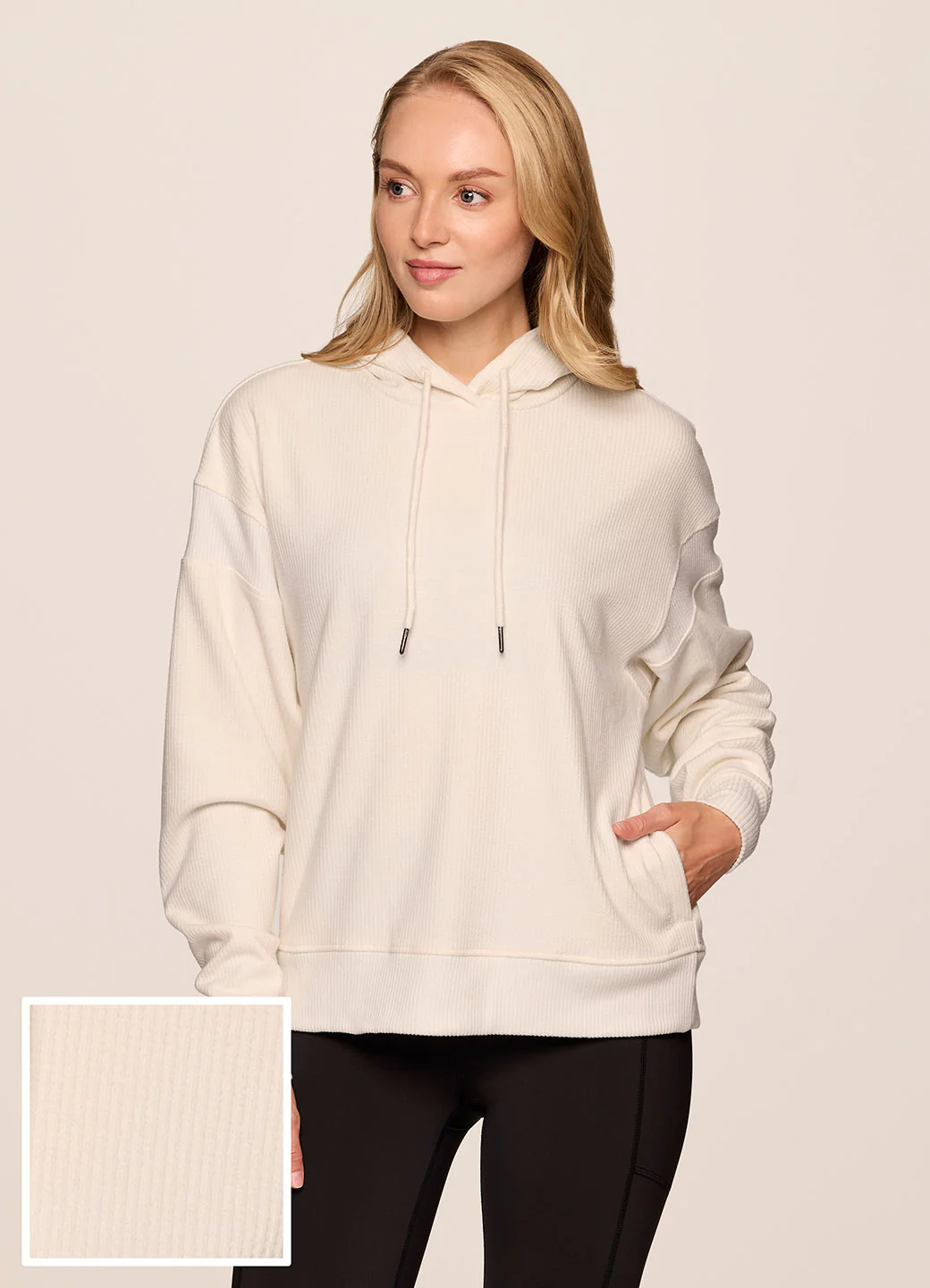 Off Days Relaxed Waffle Knit Hoodie - Image 7