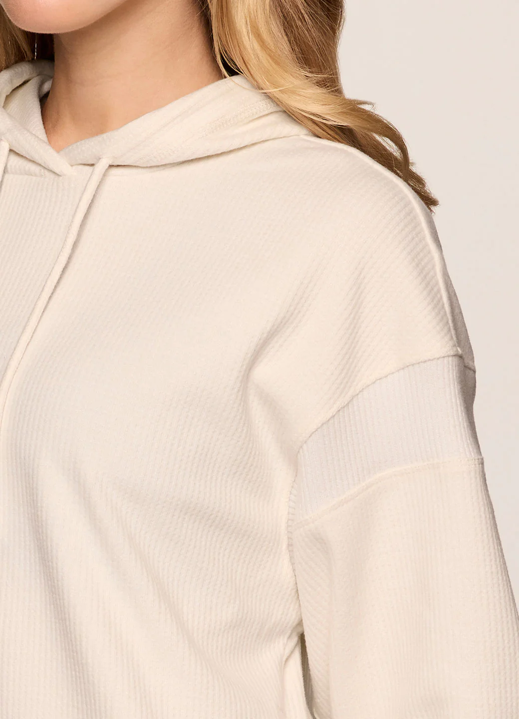 Off Days Relaxed Waffle Knit Hoodie - Image 9