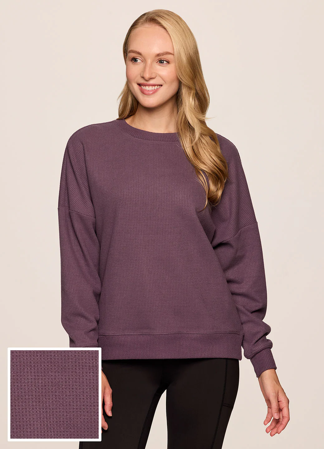 Off Days Relaxed Waffle Knit Sweatshirt - Image 2
