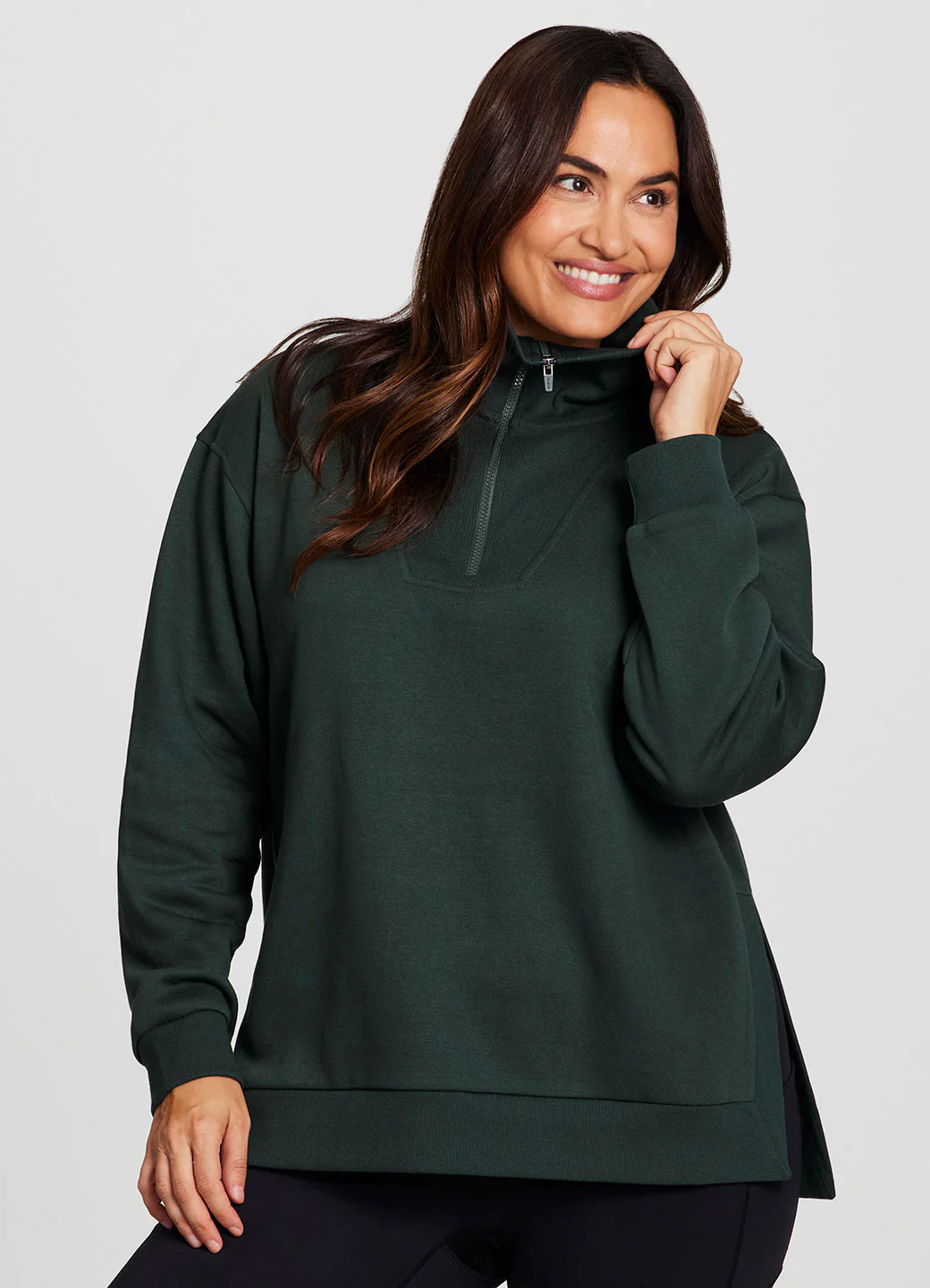 Plus Downtown Fleece 1/4 Zip Tunic - Image 10