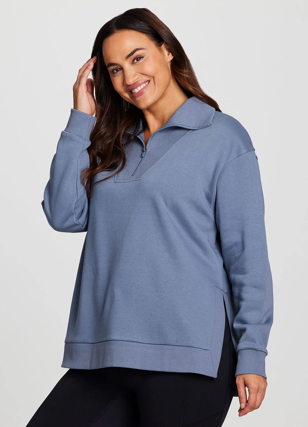 Plus Downtown Fleece 1/4 Zip Tunic - Image 11