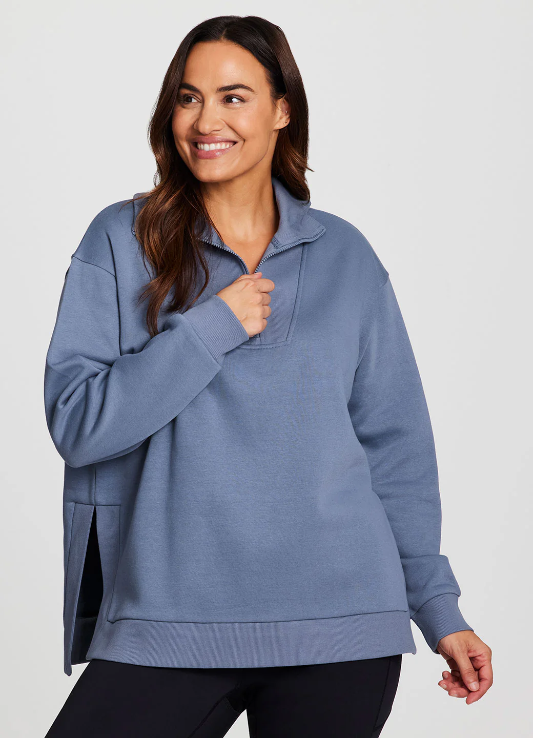 Plus Downtown Fleece 1/4 Zip Tunic - Image 13