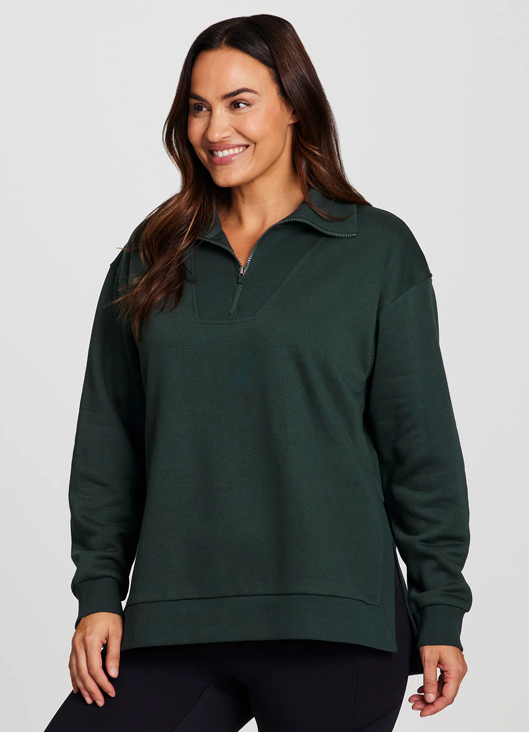 Plus Downtown Fleece 1/4 Zip Tunic - Image 6