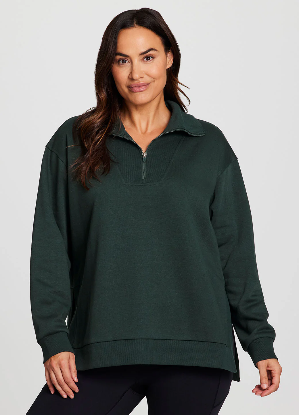 Plus Downtown Fleece 1/4 Zip Tunic - Image 8