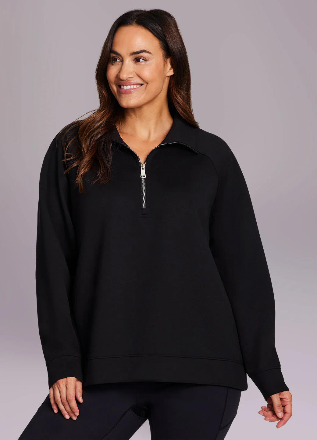 Plus LuxeSoft Oversized Half Zip Pullover - Image 11
