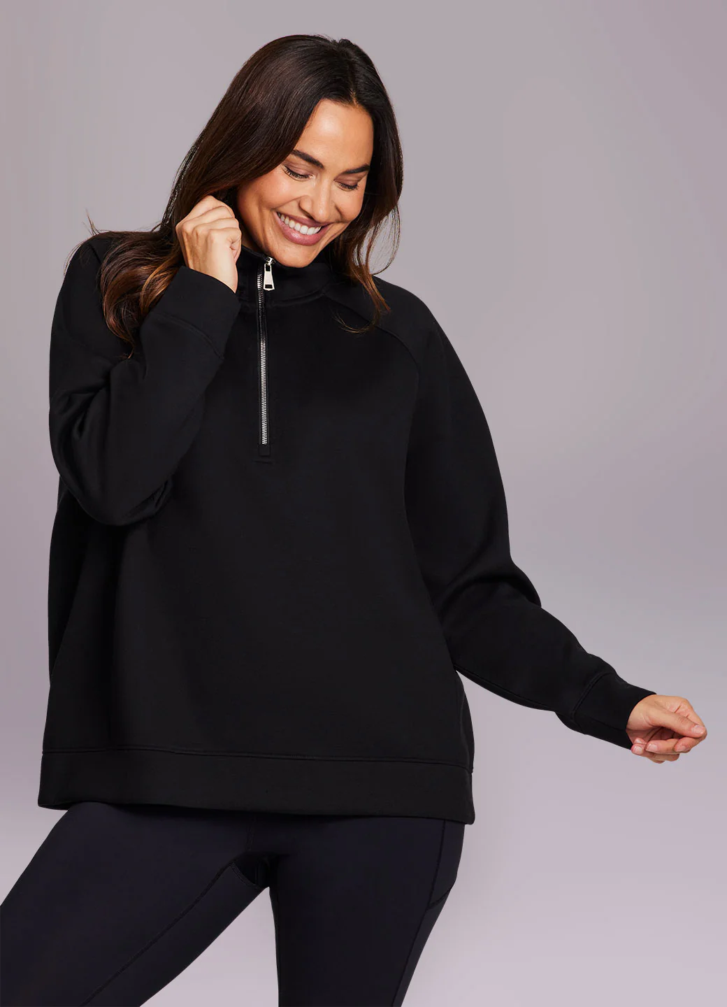 Plus LuxeSoft Oversized Half Zip Pullover - Image 14