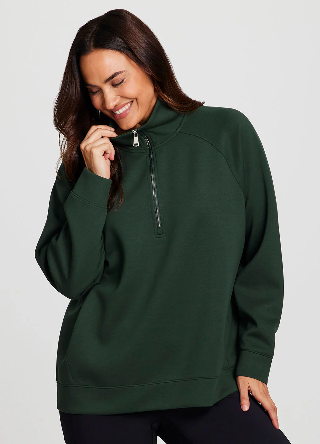 Plus LuxeSoft Oversized Half Zip Pullover - Image 5