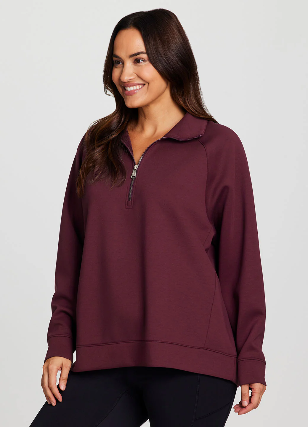 Plus LuxeSoft Oversized Half Zip Pullover - Image 8