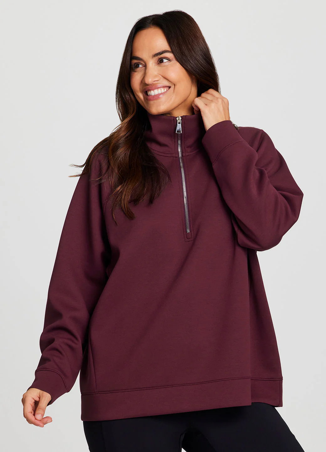 Plus LuxeSoft Oversized Half Zip Pullover - Image 9