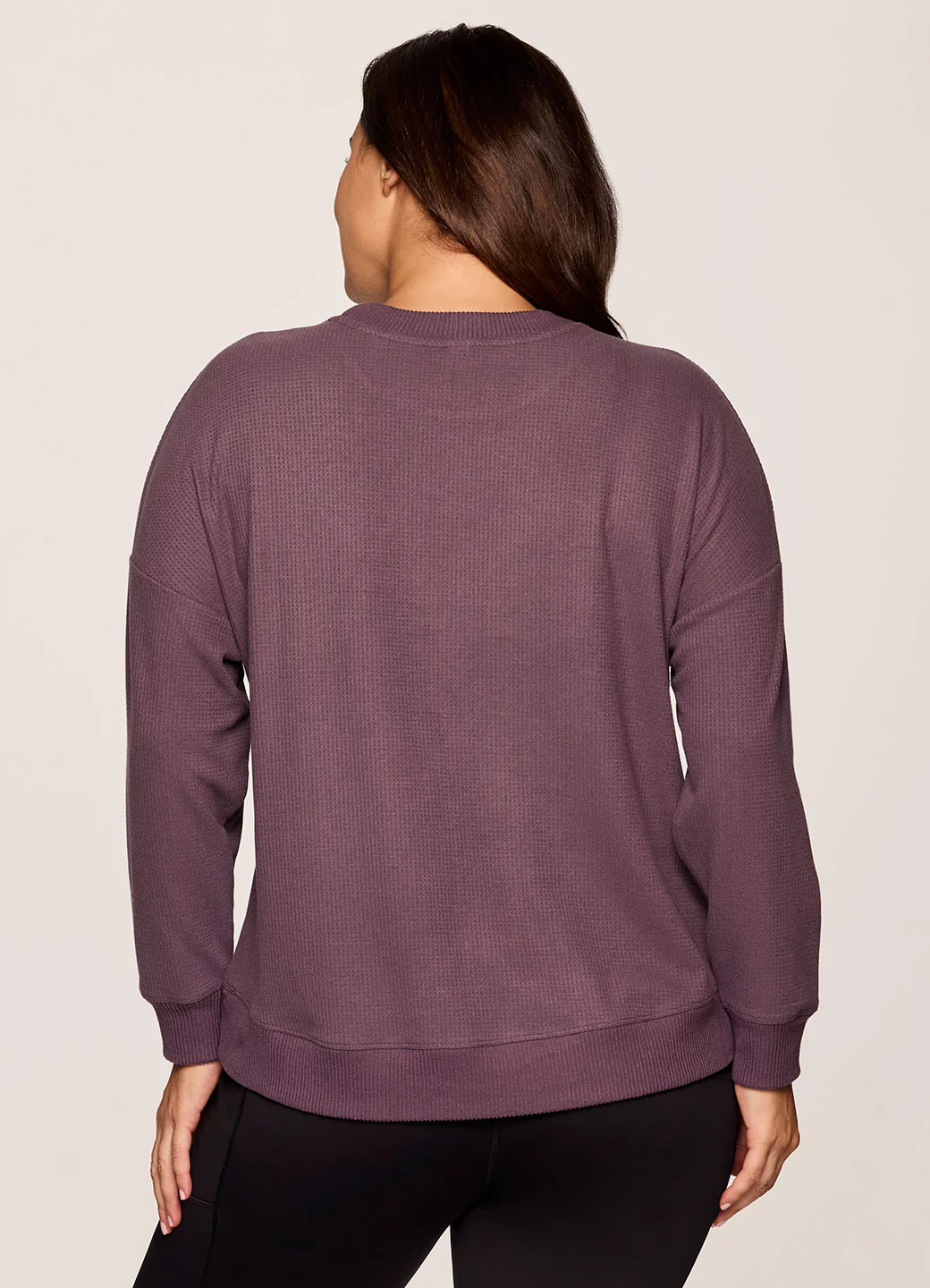 Plus Off Days Relaxed Waffle Knit Sweatshirt - Image 2