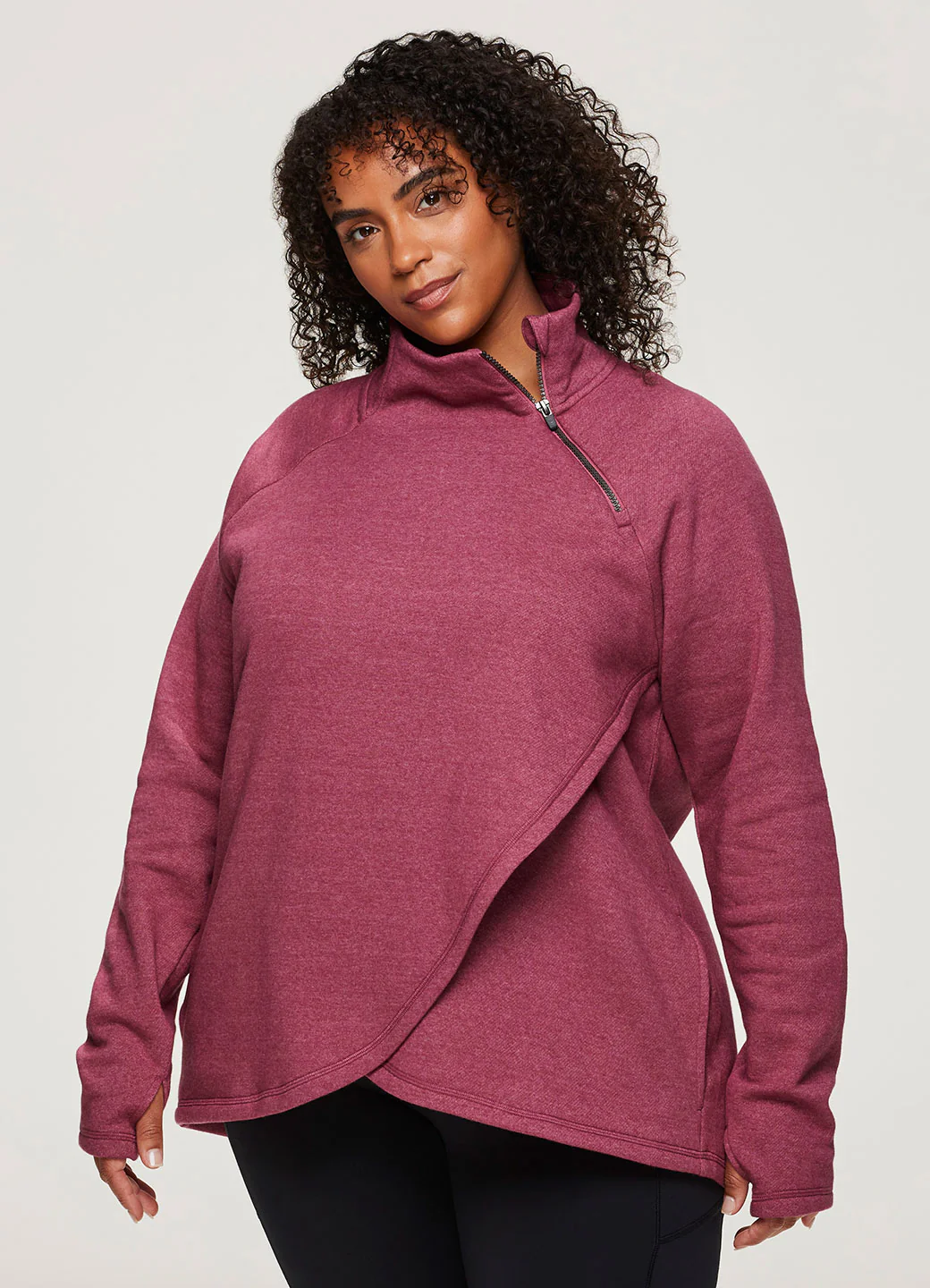 Plus Prime Ready To Roll Fleece Zip Mock Neck Pullover - Image 3