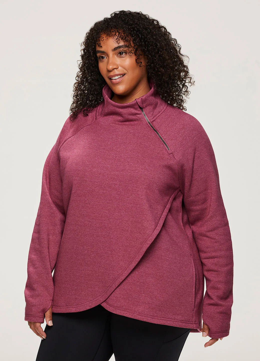 Plus Prime Ready To Roll Fleece Zip Mock Neck Pullover - Image 4
