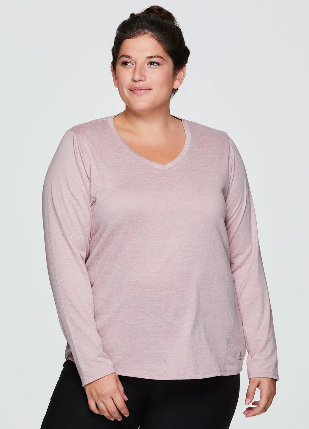 Plus Stratus Long Sleeve V-Neck Workout Tee - Image 3
