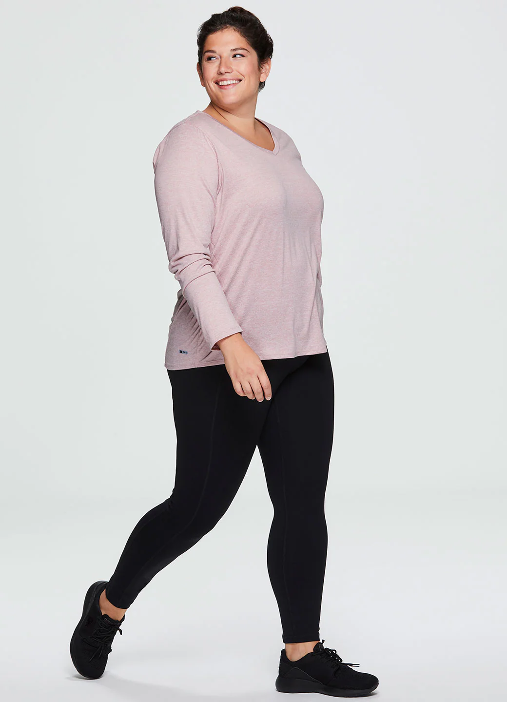 Plus Stratus Long Sleeve V-Neck Workout Tee - Image 4