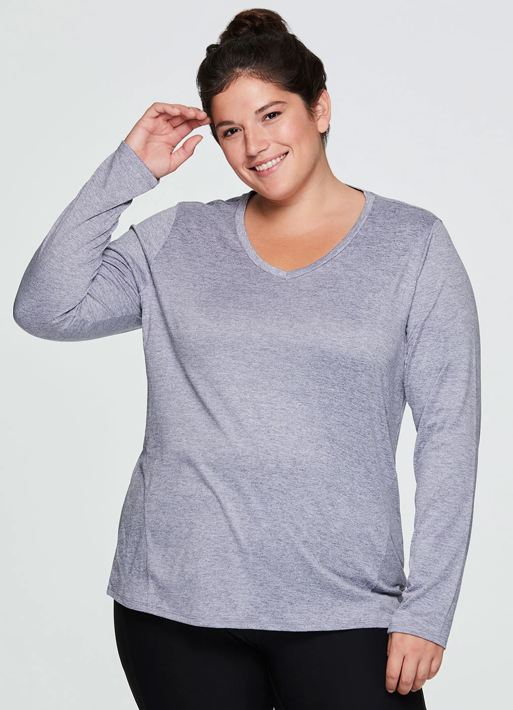 Plus Stratus Long Sleeve V-Neck Workout Tee - Image 7