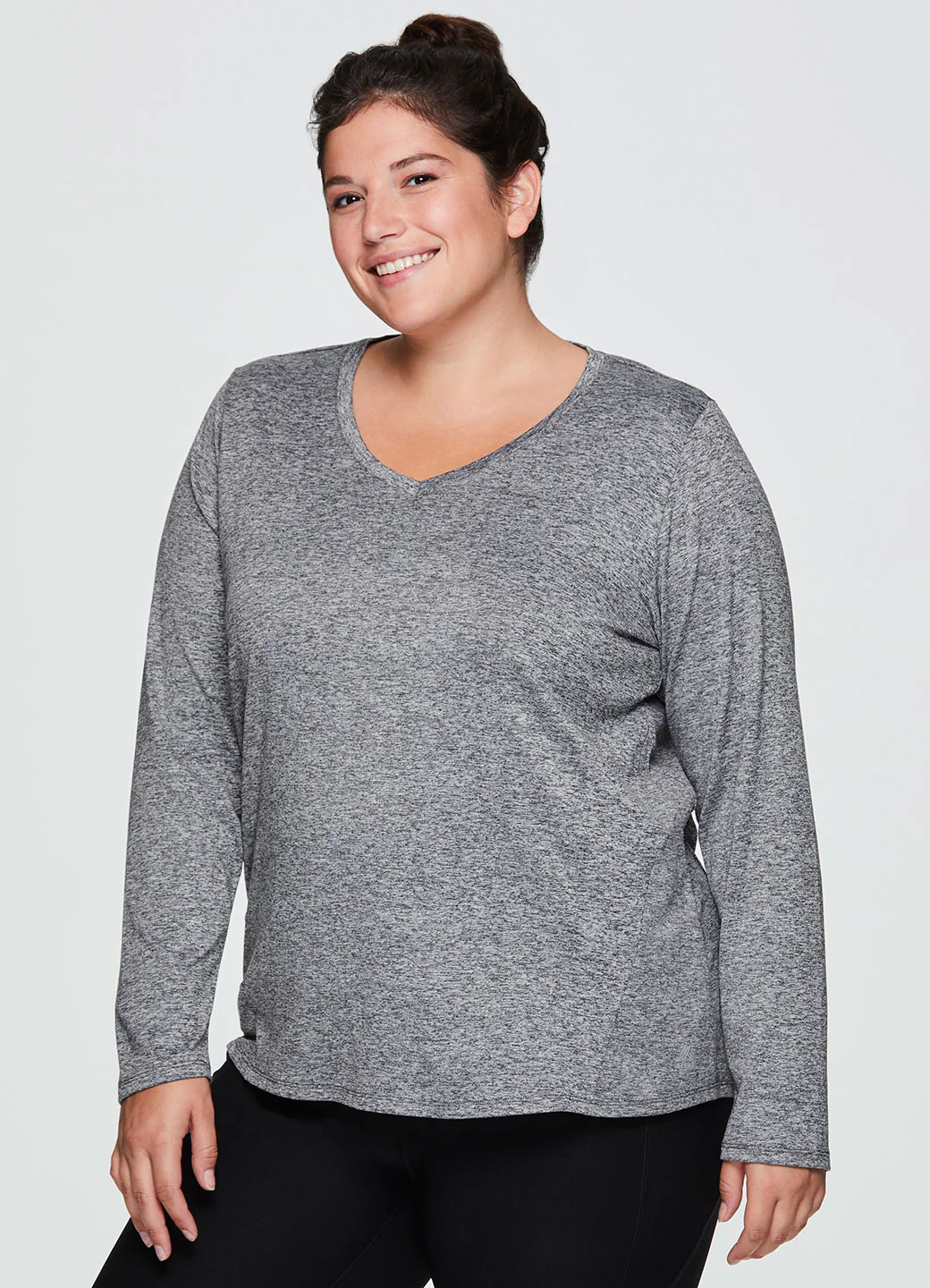Plus Stratus Long Sleeve V-Neck Workout Tee - Image 9