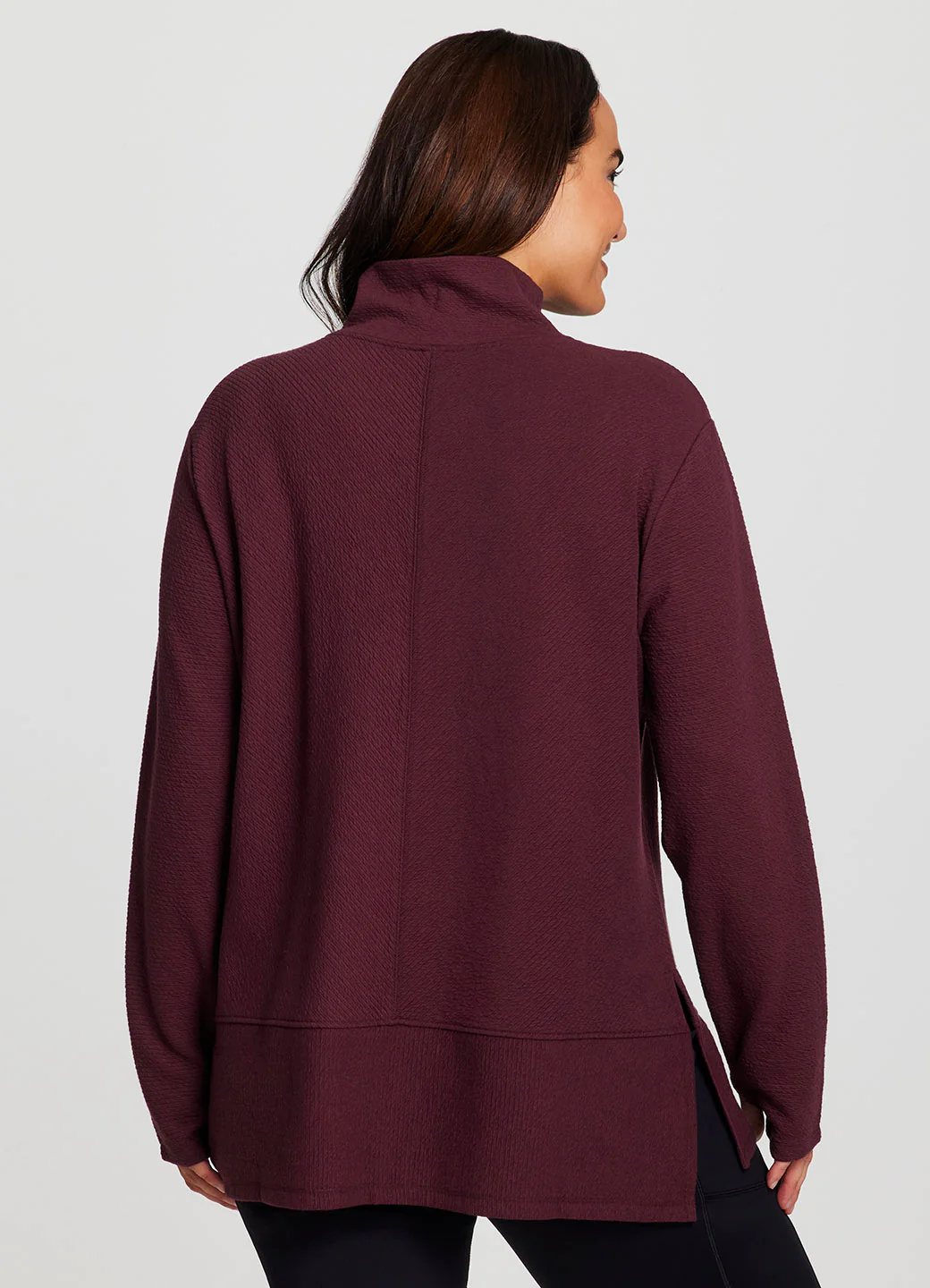 Plus Studio Jacquard Mock Neck Pullover - Image 12