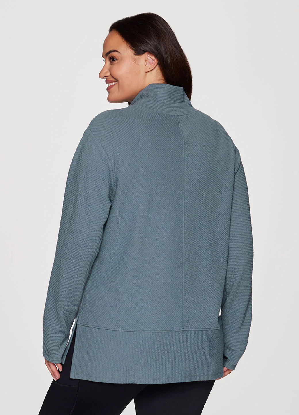 Plus Studio Jacquard Mock Neck Pullover - Image 7