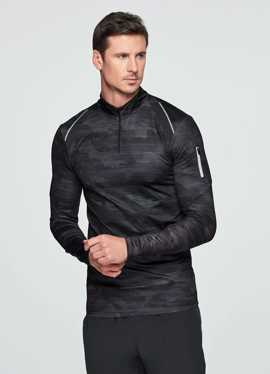 Prime Camo Compression 1/4 Zip Base Layer Tee - Image 5
