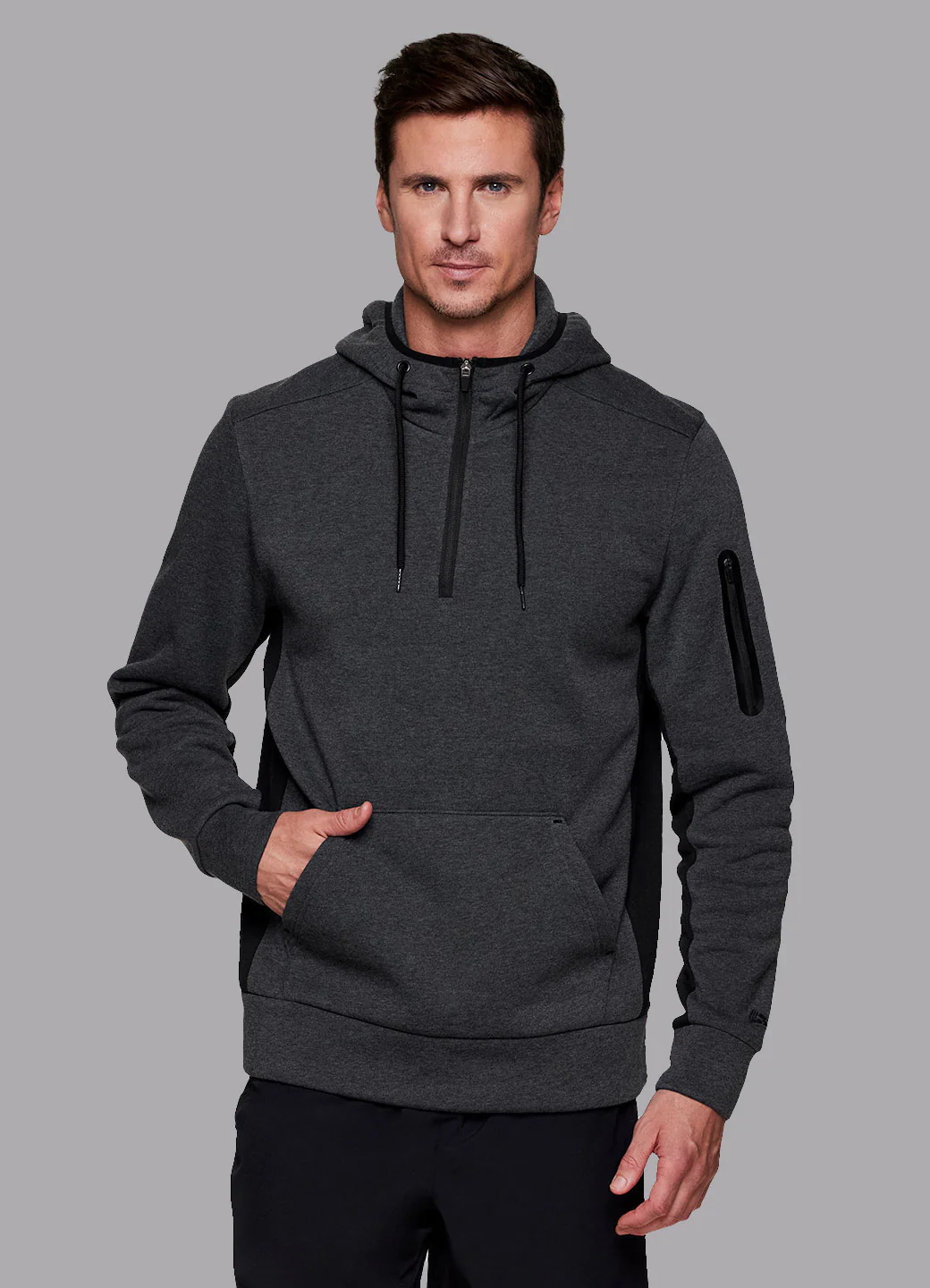 Prime Contrast Quarter Zip Fleece Sweatshirt - Image 24