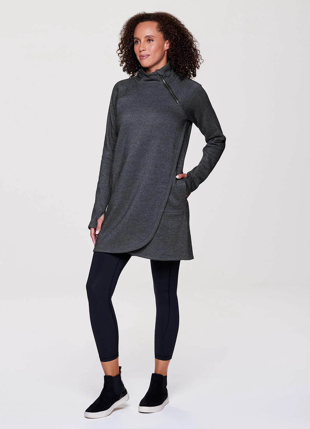 Prime Ready To Roll Fleece Mock Neck Dress - Image 3