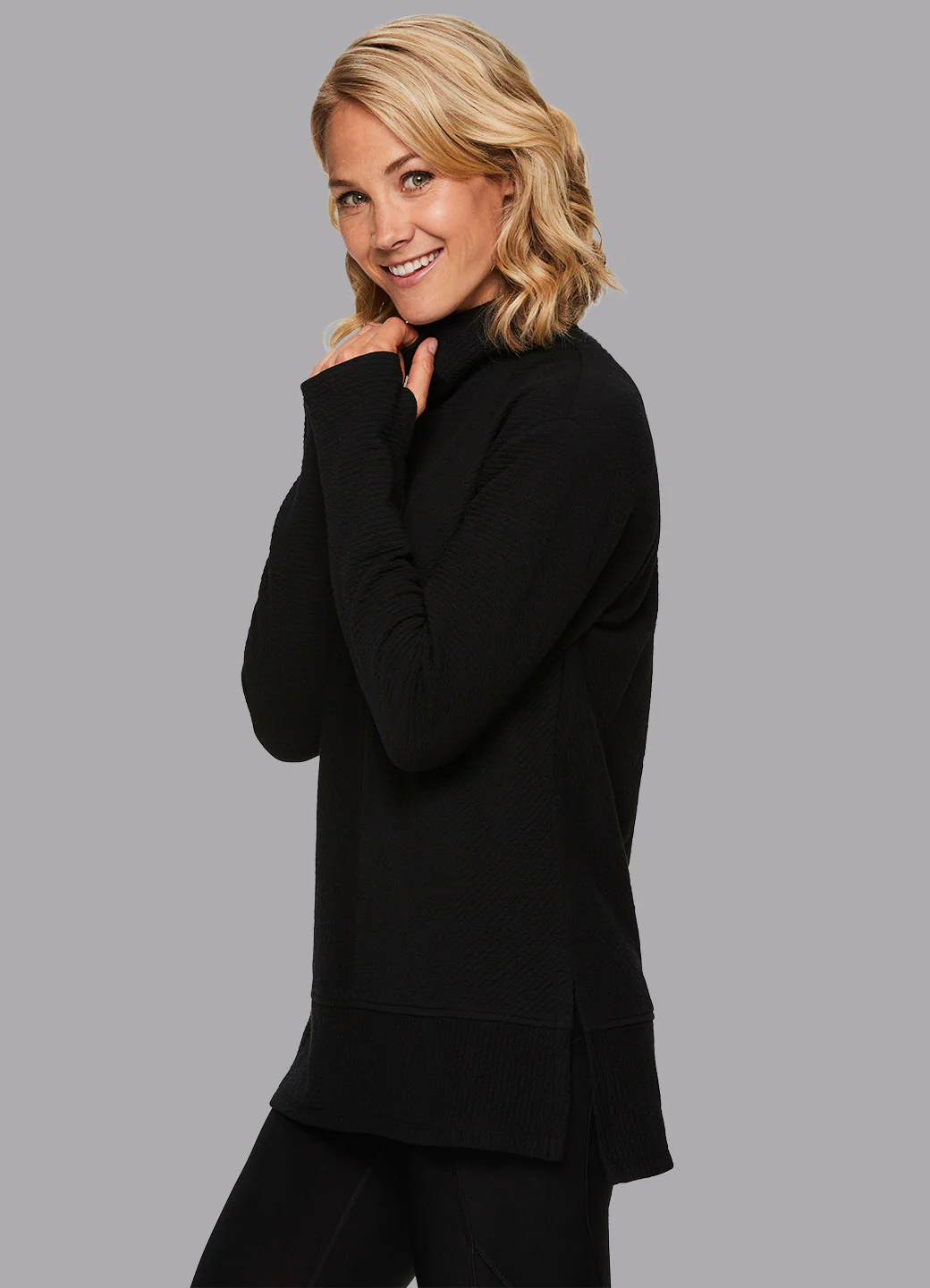 Studio Jacquard Mock Neck Pullover - Image 4