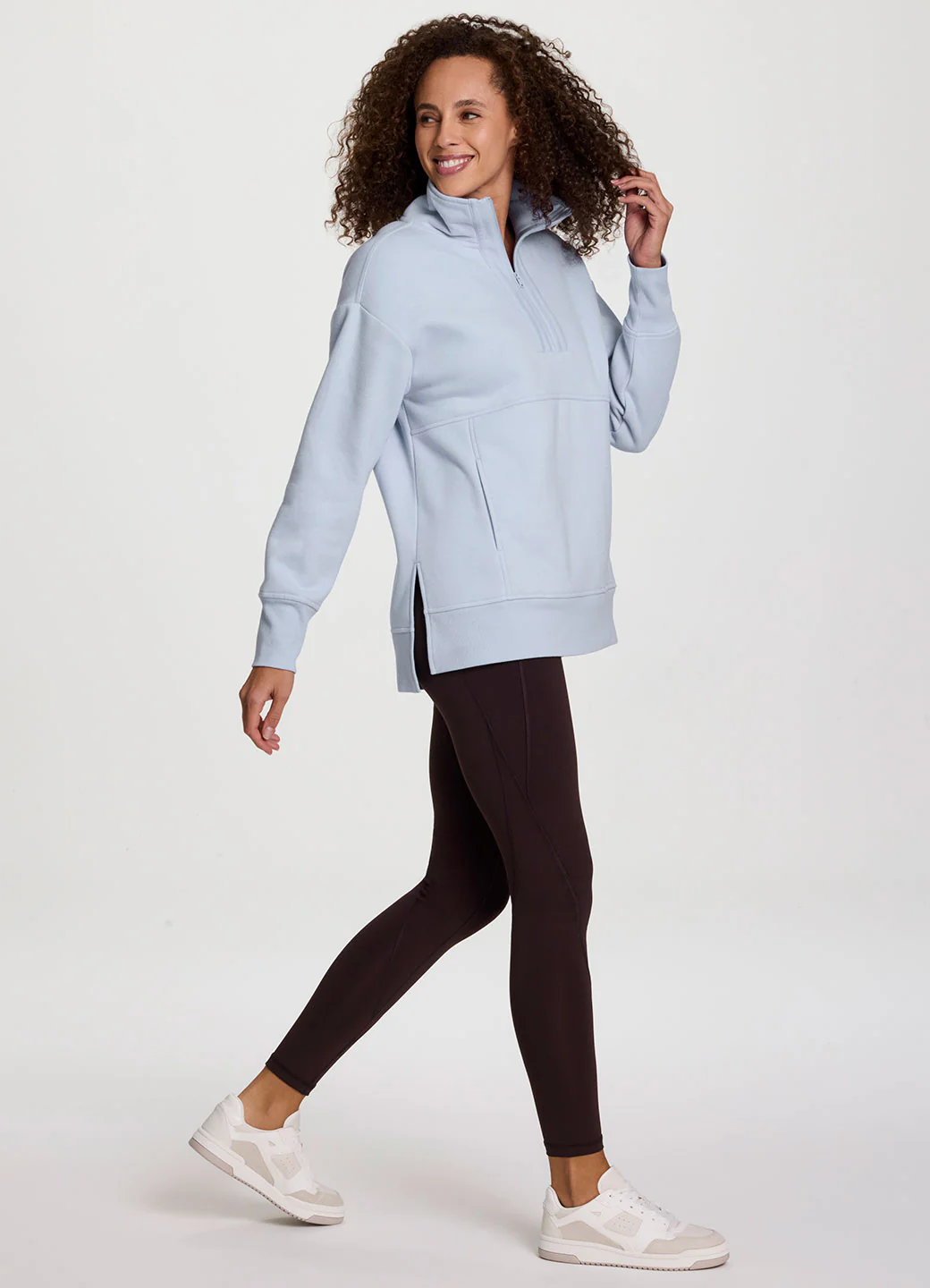 Uptown Fleece 1/4 Zip Mock Neck Tunic - Image 5