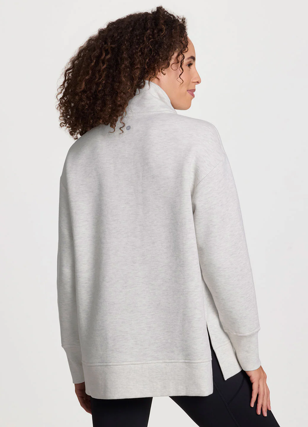 Uptown Fleece 1/4 Zip Mock Neck Tunic - Image 7