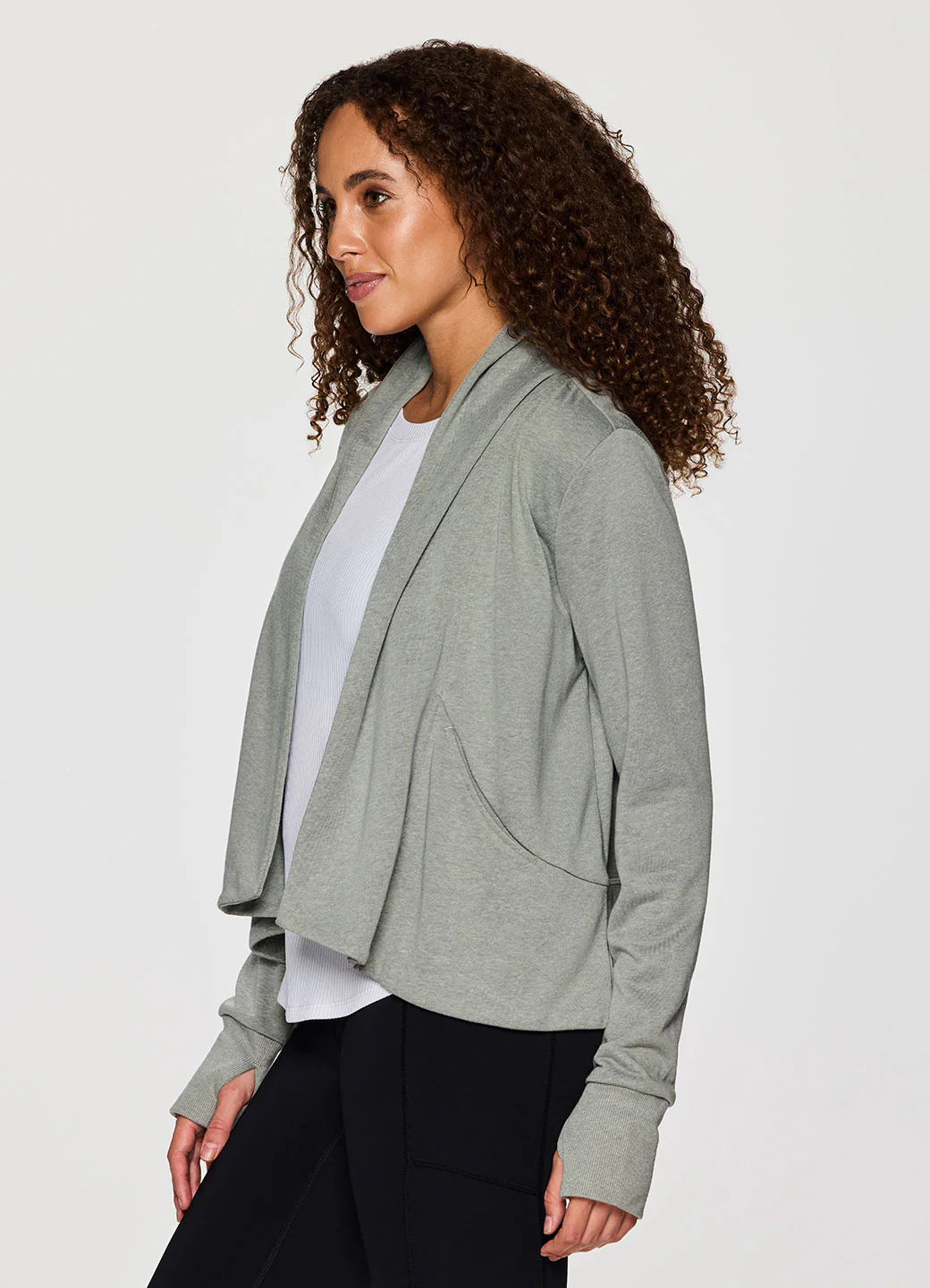 Zen Cropped Open Cardigan - Image 10