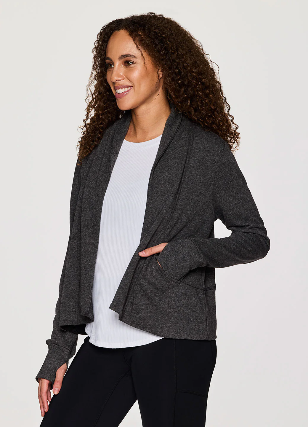 Zen Cropped Open Cardigan - Image 3